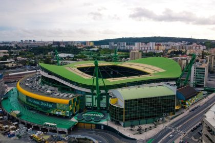 Vista aérea do Estádio José Alvalade, em Lisboa, casa do Sporting CP.