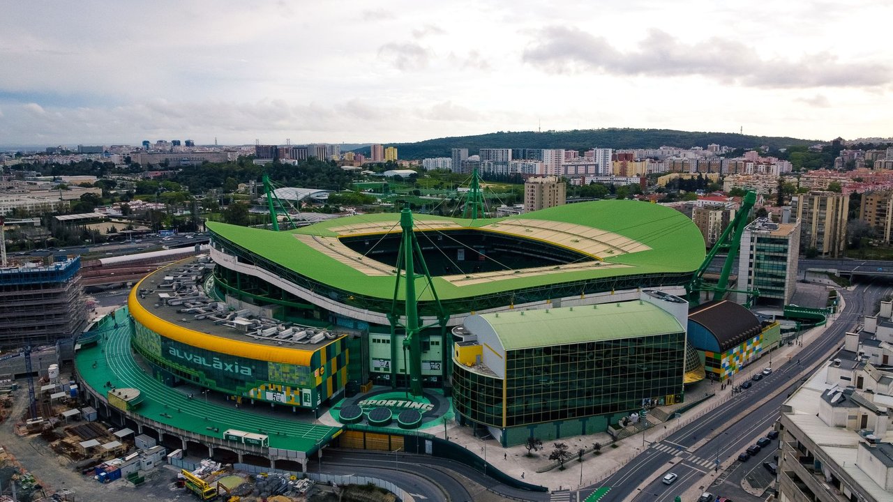 Vista aérea do Estádio José Alvalade, em Lisboa, casa do Sporting CP.
